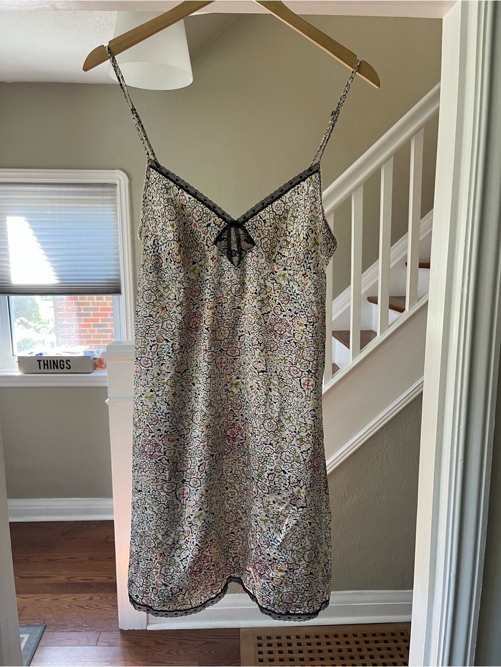 NWOT 100% silk lingerie slip sleepwear black lace Calvin Klein